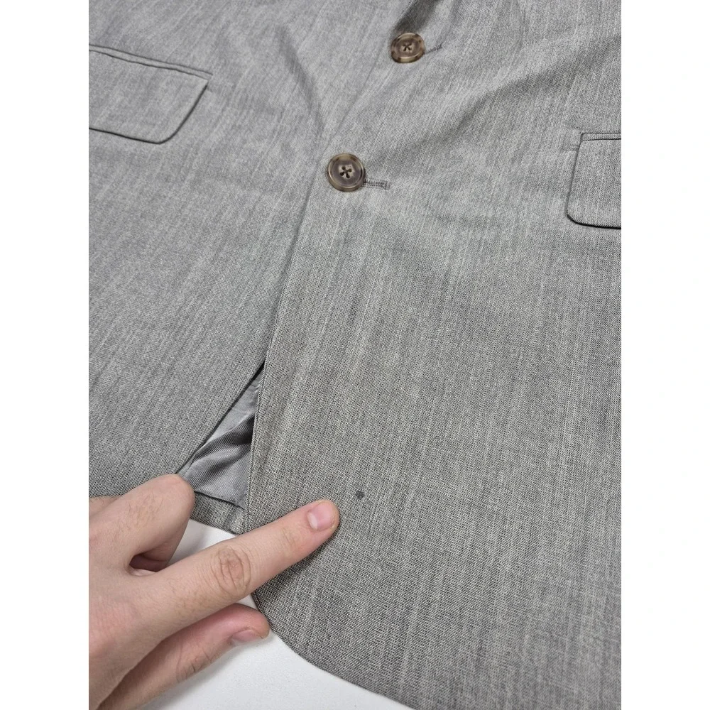 VTG G Kramon Suit Jacket Mens 42R Gray Wool Super 100s Tropical USA Classic Fit